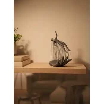 El İnsan Figürü Gri Modern Sanatsal Tasarım Salon ve Raf Dekorasyonu İçin Özel Biblo