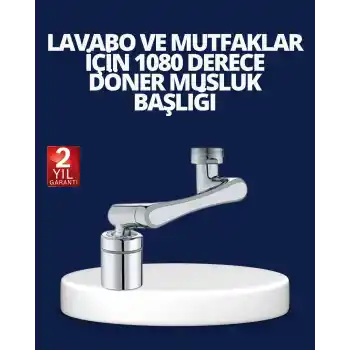 Esnek 1080° Musluk Başlığı 3 Eklemli Hareketli Su Modlu Lavabo Atı