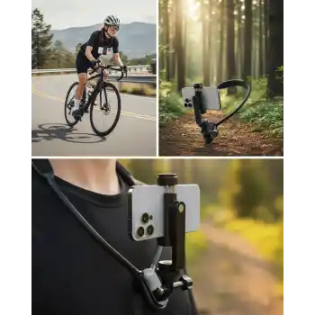 Esnek Silikon Boyun Montajlı Telefon Tutucu Canlı Yayın ve Vlog Çekim