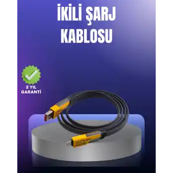 Evrensel Uyumluluklu Dayanıklı Metal Başlıklı Hızlı Şarj Kablosu