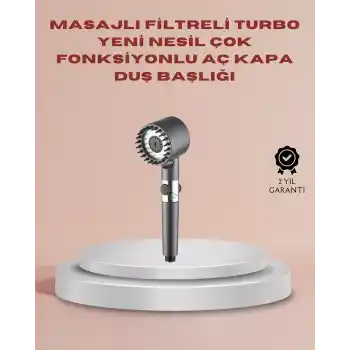 Filtreli Masaj Özellikli Duş Başlığı Aç Kapa Tuşlu