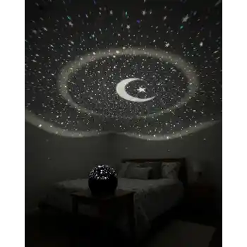 Fişli Yıldız Projektör Gece Lambası Müzikli