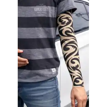 Giyilebilir Kol Dövmesi Çorap Dövme 3d Baskılı Kol Bacak Dövme 2 Adet Model 14