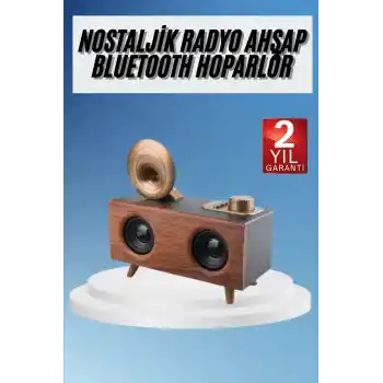 Gramafon Radyo Bluetooth Hoparlör Nostaljik Radyo FM Radyo