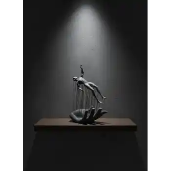 Gri El İnsan Figürü Minimal ve Anlamlı Dekoratif Biblo Modern Ev Dekorasyonu