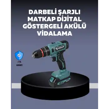 Güçlü Şarjlı Matkap Vidalama Çift Batarya