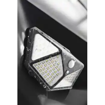 Güneş Enerjili Bahçe Aydınlatma Lambası Solar 100 Led Lamba