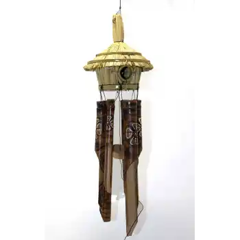 Hasır Kuş Yuvalı Bambu Çan 50 cm