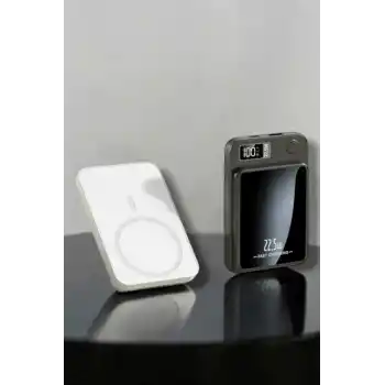 iOS Uyumlu 22.5W Hızlı Şarj Magsafe Powerbank Dijital Göstergeli 10.000 mAh