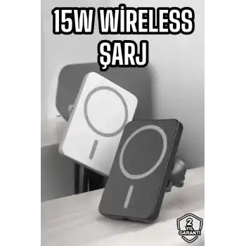 İOS Uyumlu Manyetik Tasarım Magsafe İphone 12/13/14/15 araç şarjı