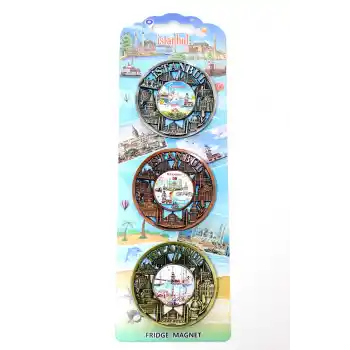 İstanbul Temalı Metal Magnet 3lü Set Model 1