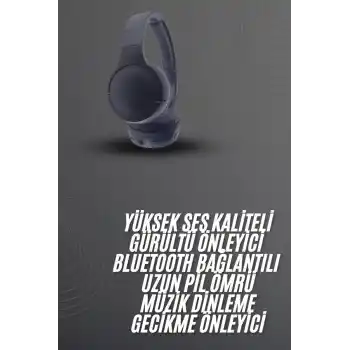 Kablosuz Bluetooth Kulaklık Kulak Üstü Ayarlanabilir Uzun Ömürlü