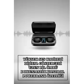 Kablosuz Bluetooth Kulaklık ve Kordon Hediyeli Akıllı Saat Nabız Ölçer Uzun Pil Ömrü