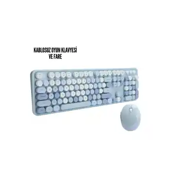 Kablosuz Klavye Mouse Seti mavi