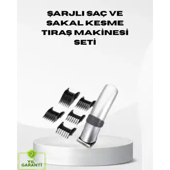 Kablosuz Profesyonel Tıraş Makinesi – Şarjlı, 60 Dakika Kullanım Süreli, Çelik Bıçaklı, Sessiz Motor