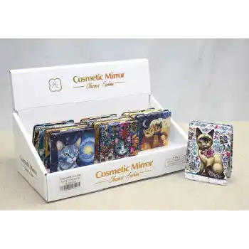 Kedi Taşlı El Aynası Dikdörtgen İnce