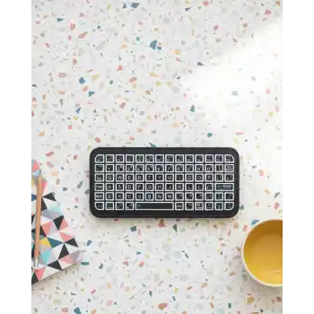 Kompakt Siyah RGB Işıklı Bluetooth Mini Klavye