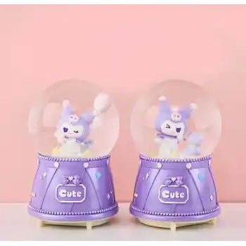 Kuromi Işıklı Müzikli Kar Küresi Orta Boy Model 3