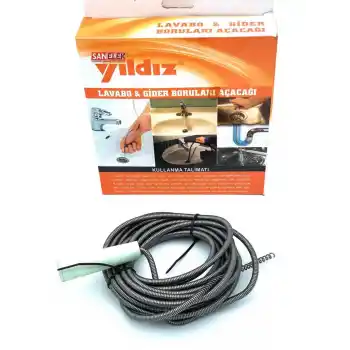 Lavabo ve Gider Boru Açacağı Lavabo Tıkanıklık Açma Sustası 3 Metre