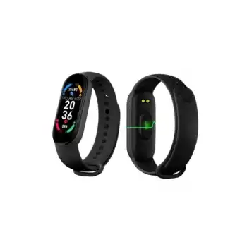 M6 Akıllı Bileklik Siyah Adımsayar Spor Takibi Android ve İOS Uyumlu