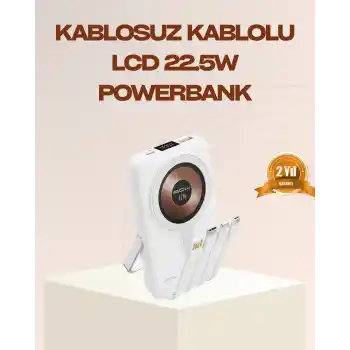 Manyetik Kablosuz Powerbank 22.5W Hızlı Şarj LCD Ekranlı