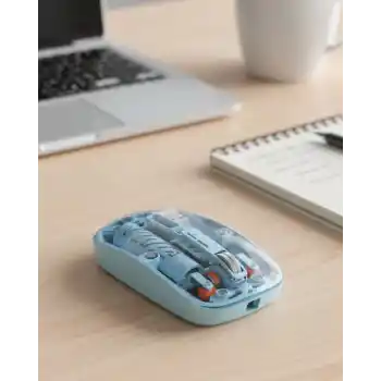 Mavi Kablosuz Mouse Bluetooth ve USB Çift Mod Bağlantılı