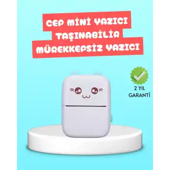 Mini Termal Yazıcı Kablosuz Taşınabilir Bluetooth Bağlantılı 200 DPI