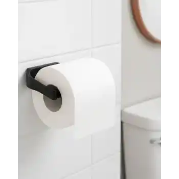 Modern Siyah Tuvalet Kağıtlığı Duvar Tipi Minimal Tasarım Peçetelik
