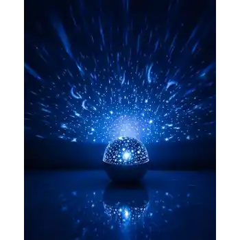 Müzikli Yıldız Yansıtmalı Dekoratif Gece Lambası