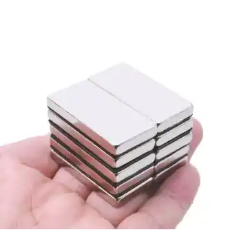 1 adet 40x20x5mm Neodyum Magnet Güçlü N35 Mıknatıs Köşeli Nikel Kaplama