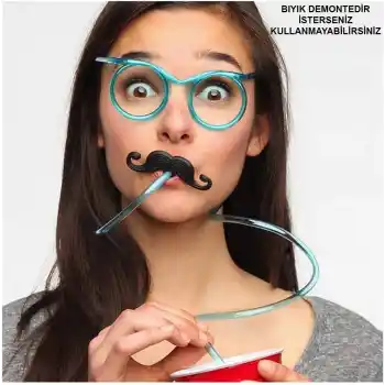 Pipetli Parti GözlüğüMavi Renk