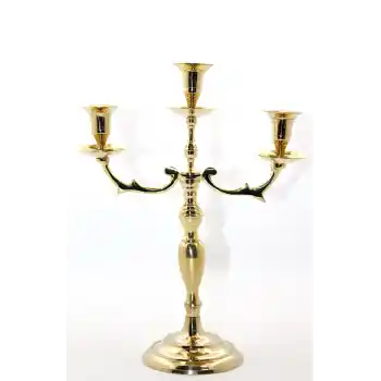 Pirinç 3lü Şamdan Model 2