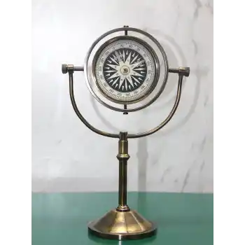 Pirinç Masa Üstü Pusula Model 4