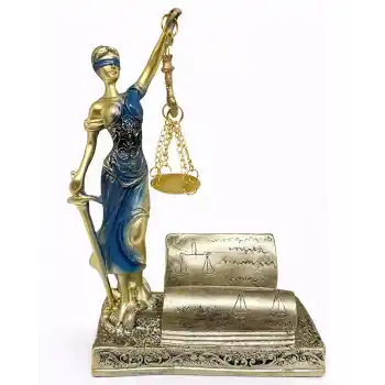 Polyester Kartvizitli Adalet Figürü