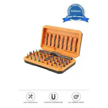 Profesyonel Tornavida Seti 40 Parça Çok Uçlu Kapsamlı Tamir Seti Gri