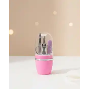 Tırnak Bakım Manikür Pedikür Seti 4 Parça Pembe Minimal ve Dayanıklı