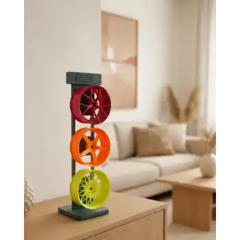 Üçlü Jant Dekoratif Aksesuar Renkli Modern Salon Dekoru