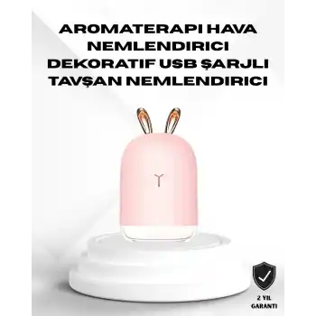 Ultrasonik Hava Nemlendirici 200 ml Aroma Difüzör LED Işıklı Sessiz