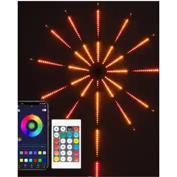 Uygulama Destekli RGB LED Havai Fişek Duvar Aydınlatması