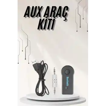Yeni Nesil Bluetooth Aux Araç Kiti Siyah TV Tablet Telefon Araç Araba