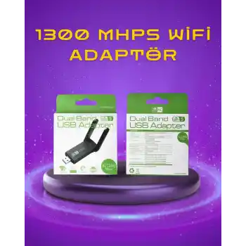 Yüksek Hızlı 1200 Mbps Çift Bant USB WiFi Adaptör – Güçlü Sinyal, Geniş Uyumluluk
