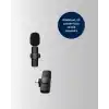 2’li Kablosuz Yaka Mikrofonu iPhone İçin Profesyonel Video Ses