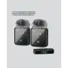 2’li Kablosuz Yaka Mikrofonu Type-C ve Lightning Uyumlu Profesyonel Set