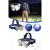 5 LED Far Şarj Edilebilir Güçlü Kafa Lambası Kamp Lambası 4 Modlu