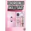 Akıllı Saat Amoled Ekran 3 Kordonlu Aksesuar Hediyeli Sesli Görüşme