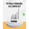 Ergonomik 16 Parça Bits Tornavida Uç ve Adaptör Seti