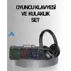 Işıklı  Klavye Mouse ve Bluetooth Kulaklık Seti Türkçe Q USB
