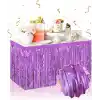 Kendinden Yapışkanlı Mor Metalize Püsküllü Masa Eteği