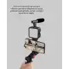 Profesyonel Vlog Çekim Kiti LED Işıklı Tripod Mikrofonlu Telefon Seti