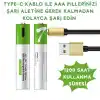 Type-C ile Şarjolabilen 4 lü AAA 1.5V Lityum İnce Şarjlı Kalem Pil 750 mAH Uzun Ömürlü